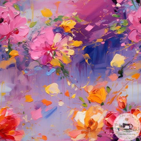 PRE ORDER - Oil Paint Floral 2 - Fabric Fabric