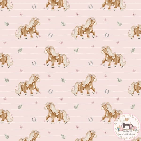 PRE ORDER - Pony Pink Lines - Fabric Fabric