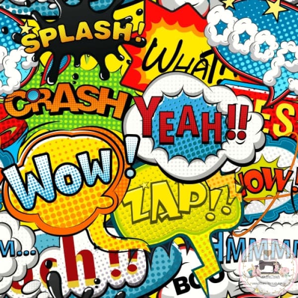 PRE ORDER - Pop Art Words - Fabric Fabric