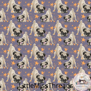 PRE ORDER - Pug Pups Purple - Fabric - Fabric from [store] by Little Miss Threads - 