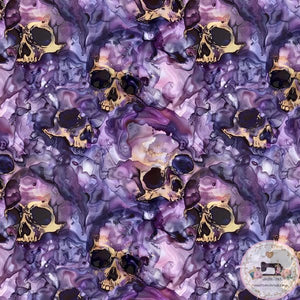 PRE ORDER - Purple Goth Skull - Fabric Fabric