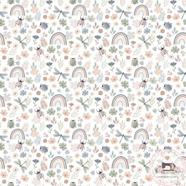 PRE ORDER - Rainbow Beetles and Dragonflies - Fabric Fabric