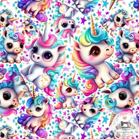 PRE ORDER - Rainbow Hair Unicorns - Fabric Fabric