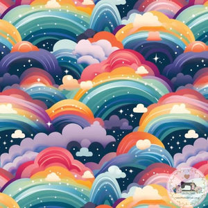 PRE ORDER - Rainbow Serenity Navy - Fabric Fabric