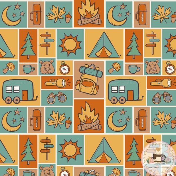 PRE ORDER - Retro Camping - Fabric Fabric