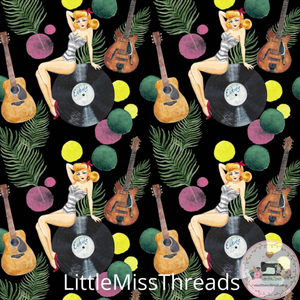 PRE ORDER - Rockabilly Girls Black - Fabric - Fabric from [store] by Little Miss Threads - 