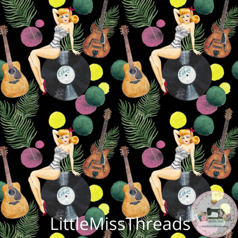 PRE ORDER - Rockabilly Girls Black - Fabric - Fabric from [store] by Little Miss Threads - 
