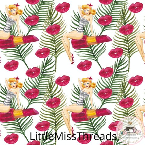 PRE ORDER - Rockabilly Girls White - Fabric - Fabric from [store] by Little Miss Threads - 