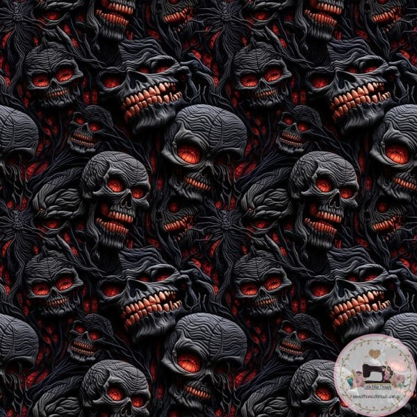 PRE ORDER - Scary Skulls - Fabric Fabric