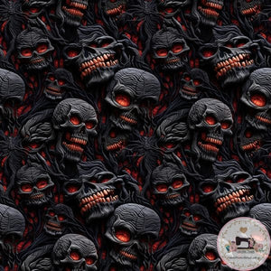 PRE ORDER - Scary Skulls - Fabric Fabric