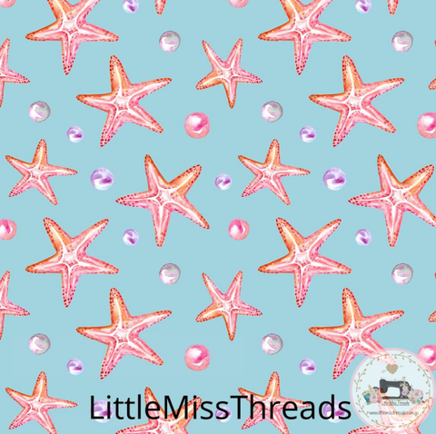 PRE ORDER - Sea Shells Blue - Fabric - Fabric from [store] by Little Miss Threads - 