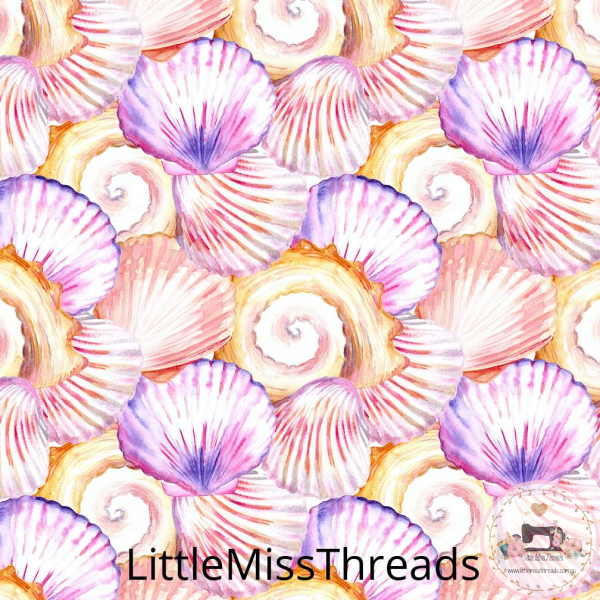 PRE ORDER - Sea Shells Orange - Fabric - Fabric from [store] by Little Miss Threads - 