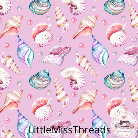 PRE ORDER - Sea Shells Pink - Fabric - Fabric from [store] by Little Miss Threads - 