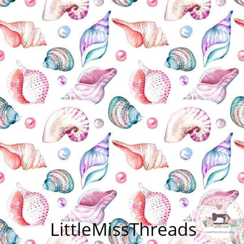 PRE ORDER - Sea Shells White - Fabric - Fabric from [store] by Little Miss Threads - 