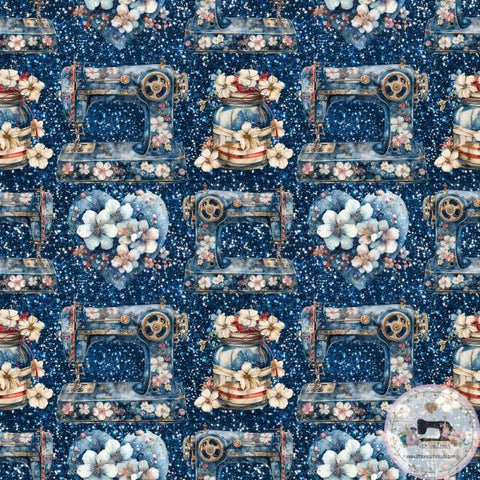 PRE ORDER - Sewing Machine Blue - Fabric Fabric