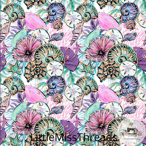PRE ORDER She sells Seashells - Fabric from [store] by Mini Mooches - 