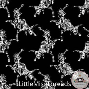PRE ORDER - Skeleton Rodeo Halloween - Fabric - Fabric from [store] by Little Miss Threads - Halloween