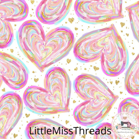 PRE ORDER - Sketches Hearts - Fabric - Fabric from [store] by Little Miss Threads - 