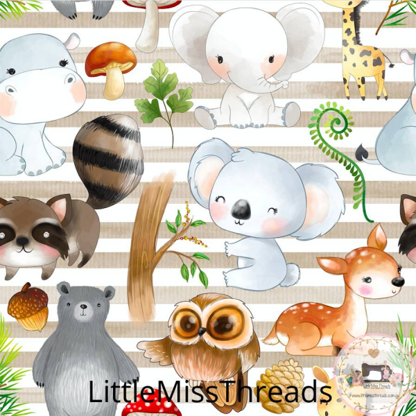 PRE ORDER - Sketches Woodland Animals White - Fabric - Fabric from [store] by Little Miss Threads - 