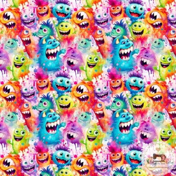 PRE ORDER Smiling Monsters Fabric Fabric