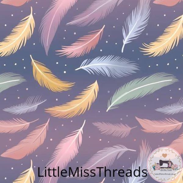 PRE ORDER - Soft Pastel Feathers- Fabric - Fabric from [store] by Little Miss Threads - 