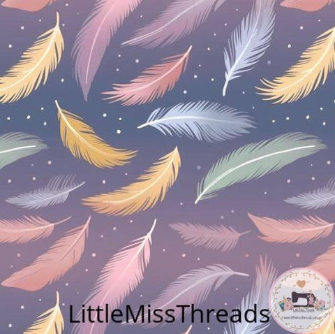 PRE ORDER - Soft Pastel Feathers- Fabric - Fabric from [store] by Little Miss Threads - 