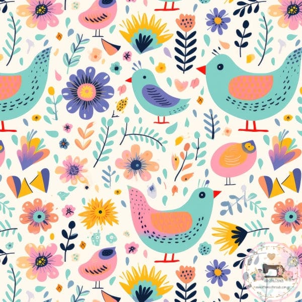 PRE ORDER - Spring Birds 3 - Fabric Fabric