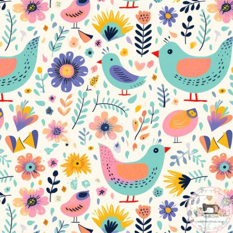 PRE ORDER - Spring Birds 3 - Fabric Fabric