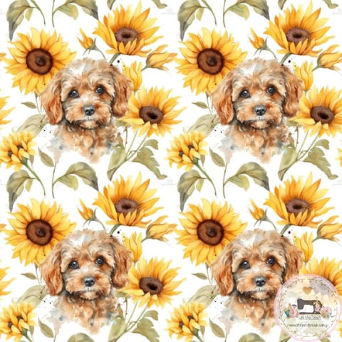PRE ORDER - Sunflower Cockapoo - Fabric Fabric