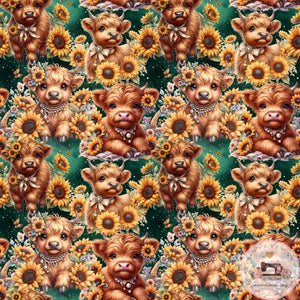PRE ORDER - Sunflower Hairy Cow - Fabric Fabric