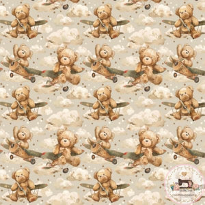 PRE ORDER Teddy Bear Flight Fabric – Little Miss Threads