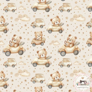PRE ORDER - Teddy Car Neutral - Fabric Fabric