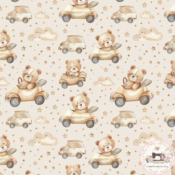 PRE ORDER - Teddy Car Neutral - Fabric Fabric