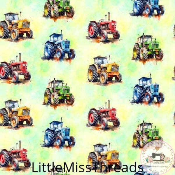 PRE ORDER - Tractor Cartoon - Fabric - Fabric from [store] by Little Miss Threads - 