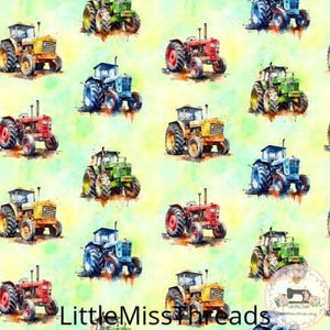PRE ORDER - Tractor Cartoon - Fabric - Fabric from [store] by Little Miss Threads - 