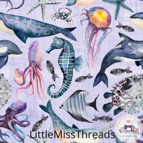 PRE ORDER - Under the Sea Creatures - Fabric - Fabric from [store] by Little Miss Threads - 