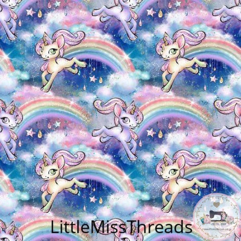 PRE ORDER - Unicorn Dreams Navy Rainbows - Fabric - Fabric from [store] by Little Miss Threads - 