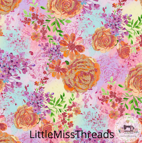 PRE ORDER - Unicorn Garden Light Floral - Fabric - Fabric from [store] by Little Miss Threads - 