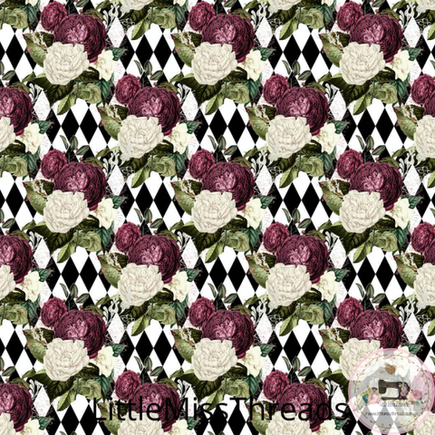 PRE ORDER - Vintage Alice Black Roses - Fabric - Fabric from [store] by Little Miss Threads - 