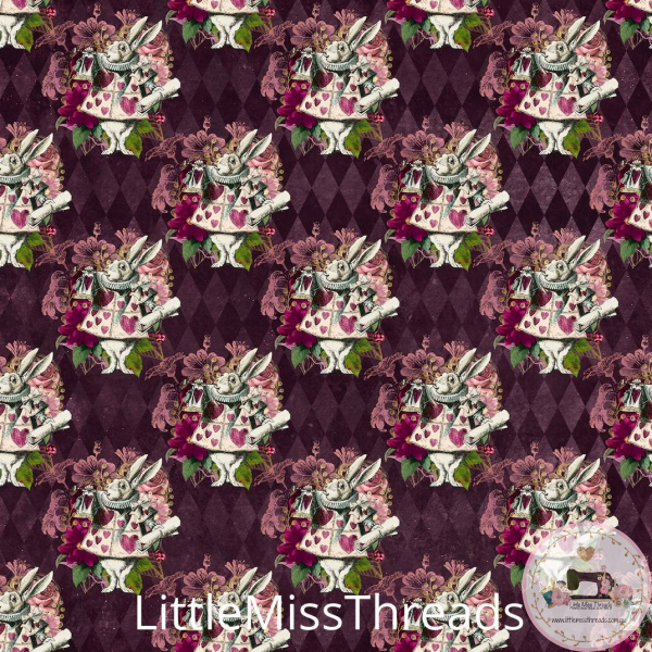 PRE ORDER - Vintage Alice White Rabbit - Fabric - Fabric from [store] by Little Miss Threads - 