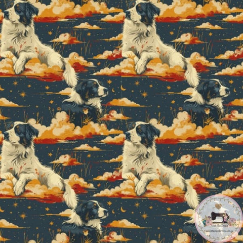 PRE ORDER - Vintage Border Collies - Fabric Fabric