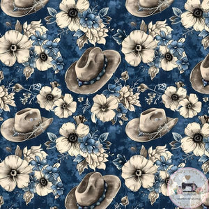 PRE ORDER - Vintage Floral Cowgirl Hat - Fabric Fabric