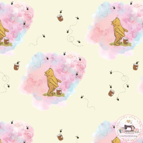PRE ORDER - Vintage Pooh Bear Bees Yellow - Fabric Fabric