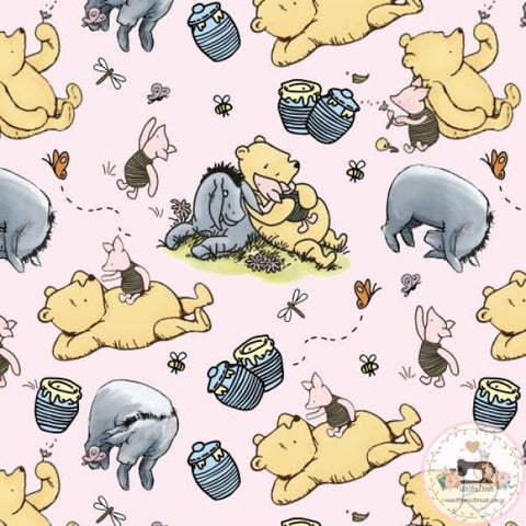 PRE ORDER - Vintage Pooh Pink - Fabric Fabric