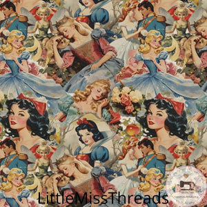 PRE ORDER - Vintage Princesses - Fabric - Fabric from [store] by Little Miss Threads - 