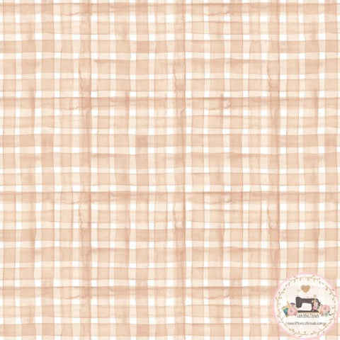 PRE ORDER - Warm Fall Beige Gingham - Fabric Fabric