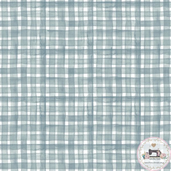 PRE ORDER - Warm Fall Blue Gingham - Fabric Fabric