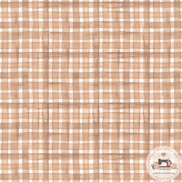 PRE ORDER - Warm Fall Dark Beige Gingham - Fabric Fabric