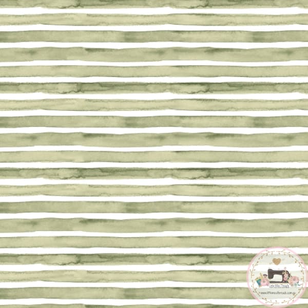 PRE ORDER - Warm Fall Green Stripes - Fabric Fabric