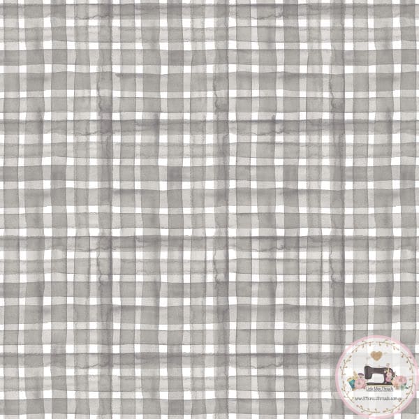 PRE ORDER - Warm Fall Grey Gingham - Fabric Fabric